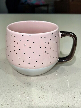 Threshold Stoneware Mug Pink & White Geometric Mug - NWT